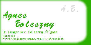 agnes boleszny business card